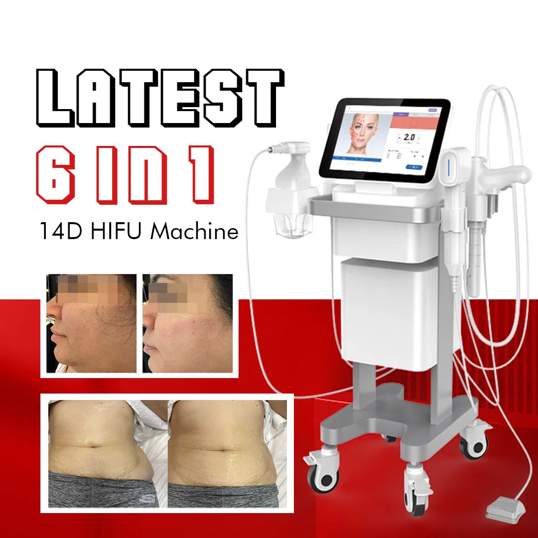 14D Hifu Machine Focused Ultrasound 7D 12D Vertical Transducer Face Lifting 6 in 1 Hifu Machine