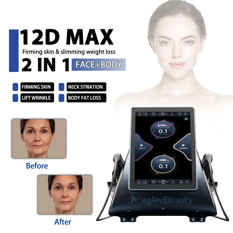 2025 Portable 7D V-Max Hifu System - Face Lift Body Slimming and Wrinkle Reduction for Neck and Facial Contouring Hifu