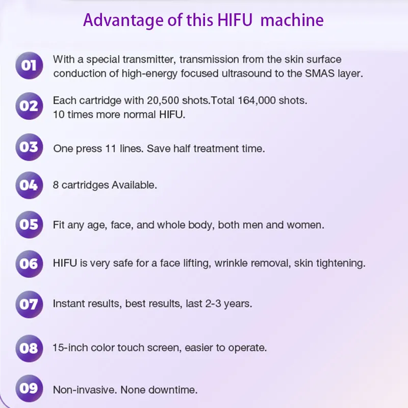 9d Hifu Face Lifting Anti Cellulite High-Intensity Focused Ultrasound Anti-Aging Wrinkle Removal Body Slimming Machine