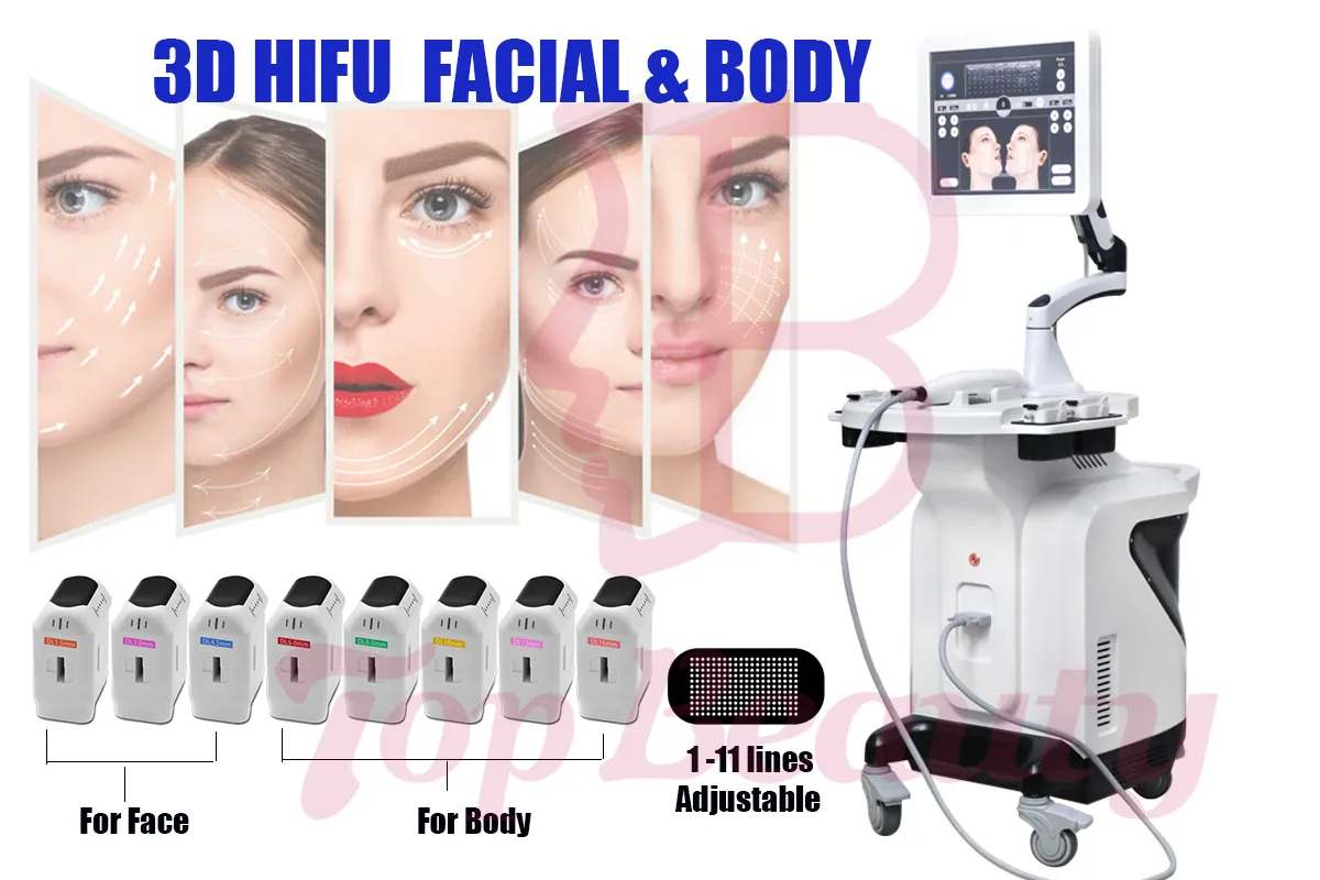 Portable Professional Hifu Device Face Lifting Skin Tightening Wrinkle Removal 7D Hifu