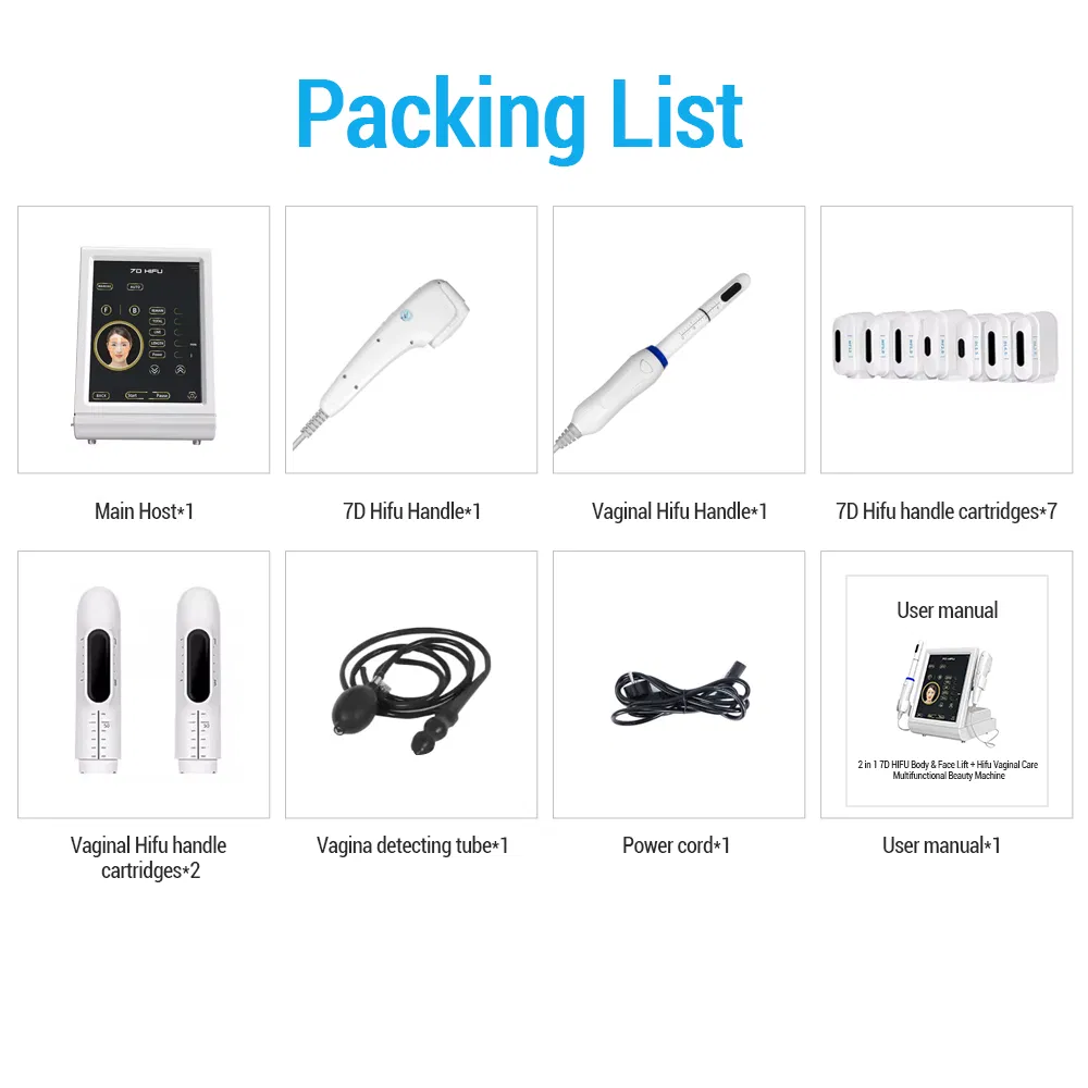 Professional 2 in 1 7D Face & Body Ultrasonic Vaginal Care Anti-Aging Hifu 7D Face Lifting Beauty Machine